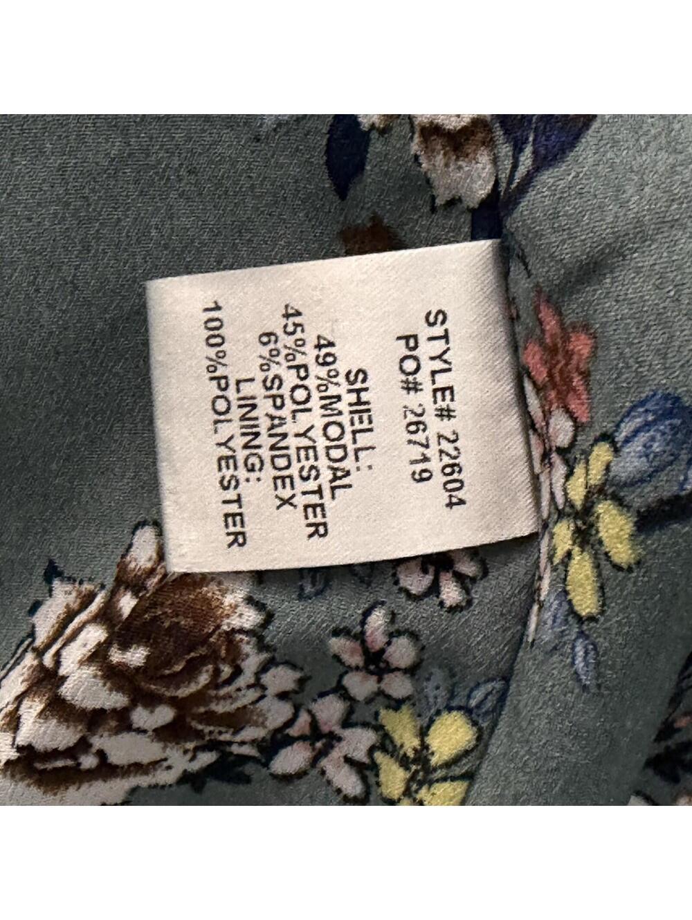 Skies Are Blue Open Blazer Jacket  3/4 Sleeve Floral Lined Blue Gray Large - Picture 8 of 9